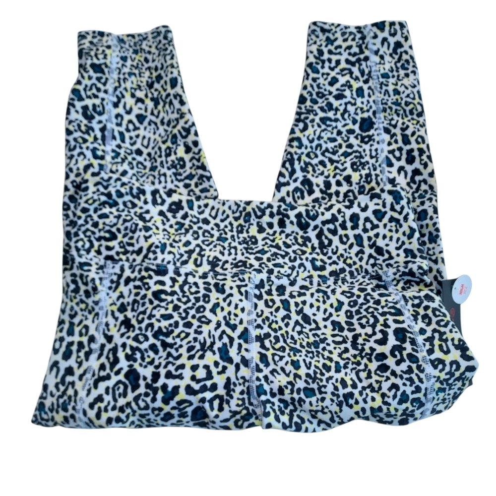 Bally Total Fitness Leopard Animal Print Leggings Yoga Athleticwear Size XL Gym